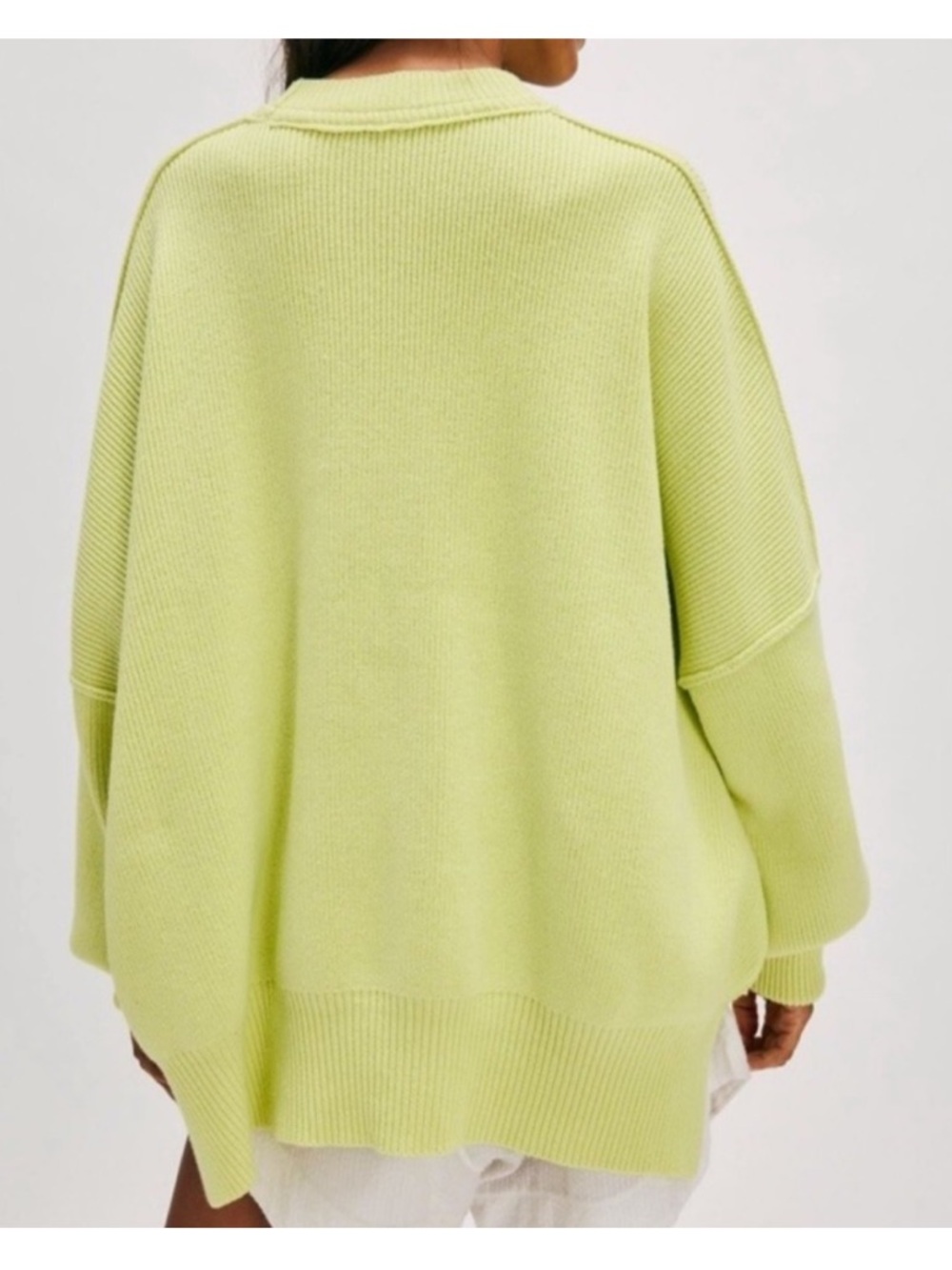 FREE PEOPLE Easy Street Tunic Sweater Pullover Knit Golden Mist NWOT Size XS - Picture 6 of 6